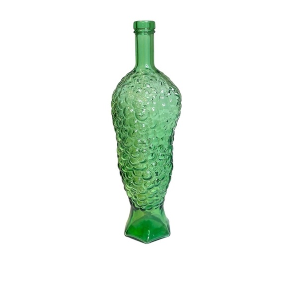 Green Glass Grape Genie Bottle Decanter - Picture 2 of 7